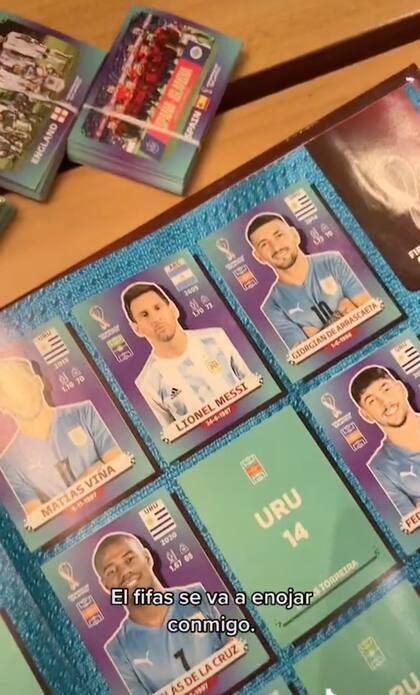 Así lucía la figurita de Messi en el apartado de Uruguay