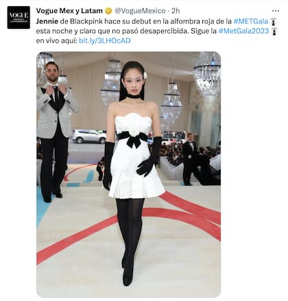 Así lució Jennie en la MET Gala 2023