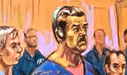 Así lució Maduro al momento de ser juzgado según una ilustración de la sala