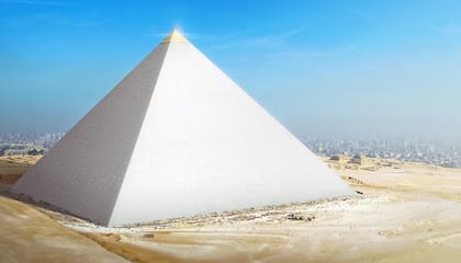 Así luciría la Gran Pirámide de Giza con la cúspide dorada