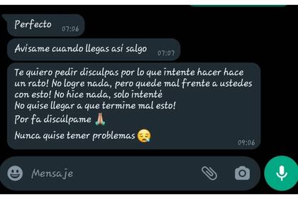 Así pedía disculpas el hombre luego de saber que lo habían descubierto