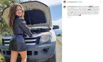Así promocionó Galleguillos el curso "Reinas al volante"