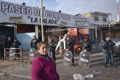 Una imagen de La Salada, durante los allanamientos en 2017