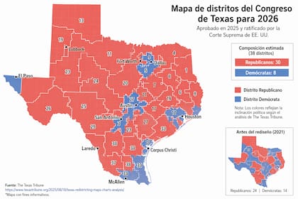 Así queda el mapa de Texas