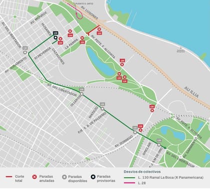 Así quedará el recorrido de los colectivos afectados por la obra.