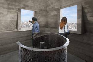 Así quedaría la plataforma superior del Mirador Obelisco