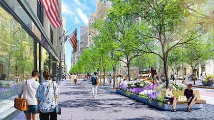Así quedaría si se amplía el acceso peatonal en la famosa avenida de Nueva York