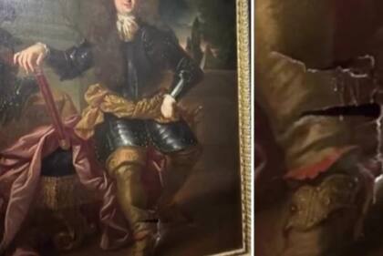 Así quedó dañada la bota ilustrada del retrato de Ferdinando de Médici