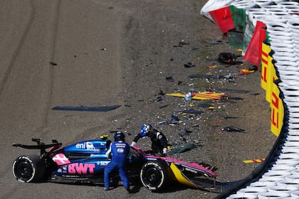 Así quedó el Alpine de Jack Doohan tras su accidente en Suzuka durante la segunda práctica de cara al GP de Japón, en abril pasado
