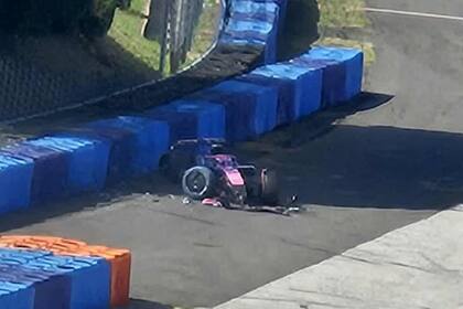 Así quedó el auto de 2023 que Colapinto usó en las prácticas de gomas Pirelli en Hungría; el suplente Paul Aron fue más rápido que el argentino.