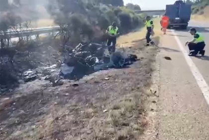 Así quedó el auto de Diogo Jota tras el fatal choque.
