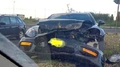 Así quedó el auto de Perotti tras el accidente
