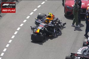 El brutal accidente que sufrió Checo Pérez en la largada del GP de Mónaco de Fórmula 1