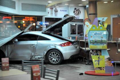Así quedó el auto del jugador