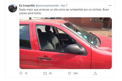 Así quedó el auto después del accidente
