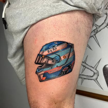 Así quedó el casco dedicado a Franco Colapinto (Captura/Instagram: @diego.j8785)