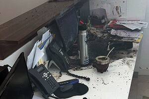 Así quedó el escritorio de la secretaria de Nicolás Pino