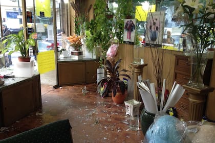 Así quedó el local tras el robo