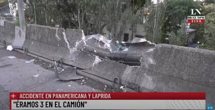 Así quedó el muro de contención tras el impacto