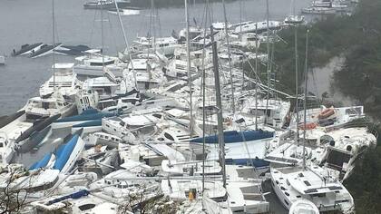 Así quedó el puerto en las islas Vírgenes Británicas, tras el paso del huracán Irma