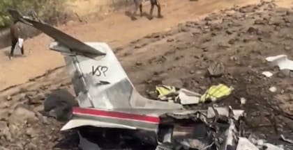 Así quedó la aeronave luego del impacto