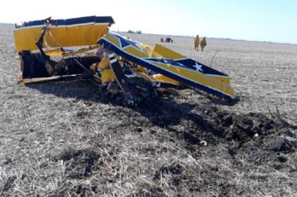 Así quedó la avioneta de Angelini tras el accidente en Carreras