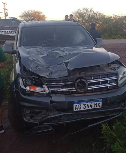 Así quedó la camioneta, conducida por Flavio Valdez, que embistió al hombre que finalmente murió