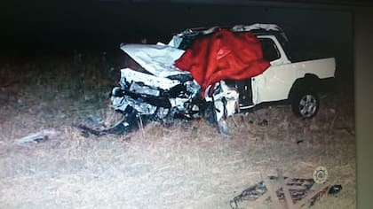 Así quedó la camioneta de Luis Pistochi, una de las víctimas fatales