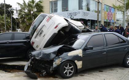 Así quedó la escena tras el triple choque en Punta del Este
