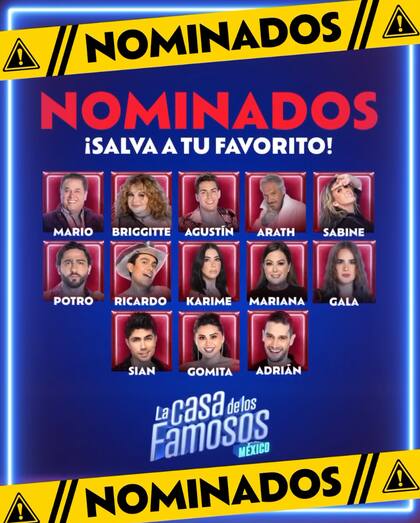 Así quedó la nueva placa de nominados de La Casa de los Famosos Mexico