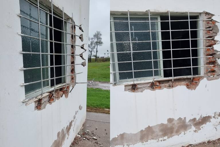Así quedó la ventana de una propiedad de Gonzalo Blasco