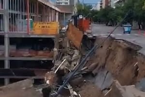 Así quedó una calle en la ciudad de Córdoba tras una fuerte tormenta, el domingo de Fin de Año