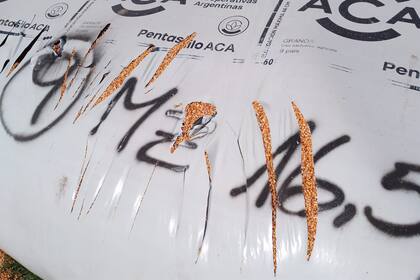 Así quedó uno de los silobolsas rotos en Carhué