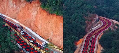 Así reduce India los accidentes y protege la fauna: carreteras pintadas de rojo