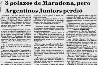 Así registró EL TIEMPO el partido entre Pereira y Argentinos Juniors.