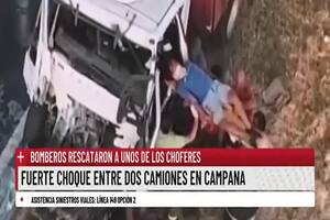 Así rescataron a un camionero de un fuerte choque en Campana