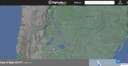 Así se desvió hacia Córdoba el vuelo de Aerolíneas