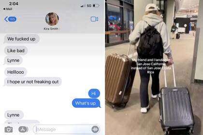 Así se enteró una de las amigas que se habían equivocado al comprar los pasajes