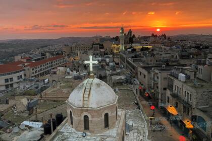 Una vista muestra la cúpula de la Iglesia de la Natividad, en Belén, en la Cisjordania