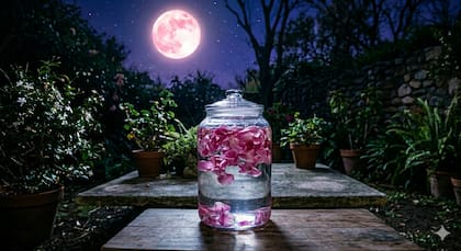 Así se hace Agua de Luna Rosa (imagen ilustrativa generada con IA)