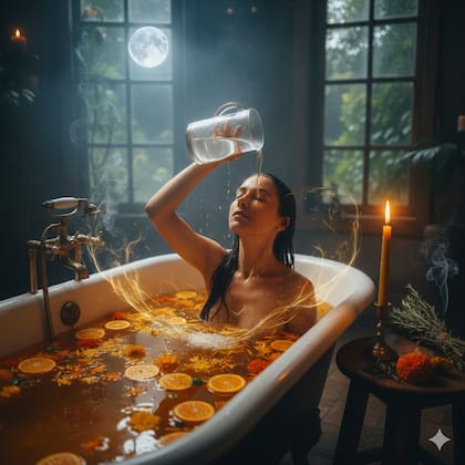 Así se hace el baño de descarga y brillo personal durante la Luna llena en Leo