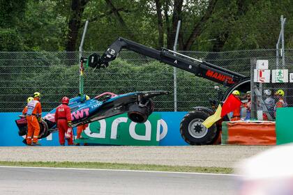 Así se llevaban el Alpine número 43 de Franco Colapinto luego del accidente
