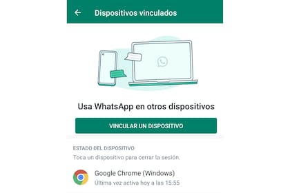 Así se muestran las sesiones activas en WhatsApp Web