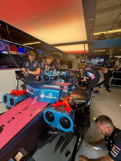 Así se ve el box de Alpine en el GP de Austin