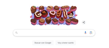 Así se ve el buscador de Google con el doodle para el Día de San Valentín