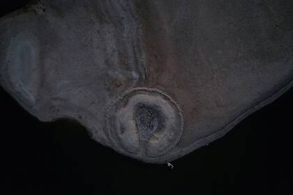 Así se ve el Dolmen desde el aire tras la bajada del río Tajo