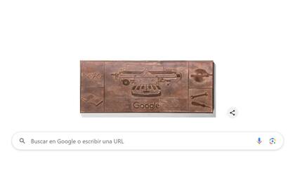 Así se ve el doodle de Google de hoy, que celebra al inventor de la máquina de escribir para ciegos