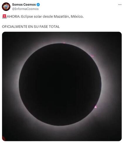 Así se ve el eclipse solar 