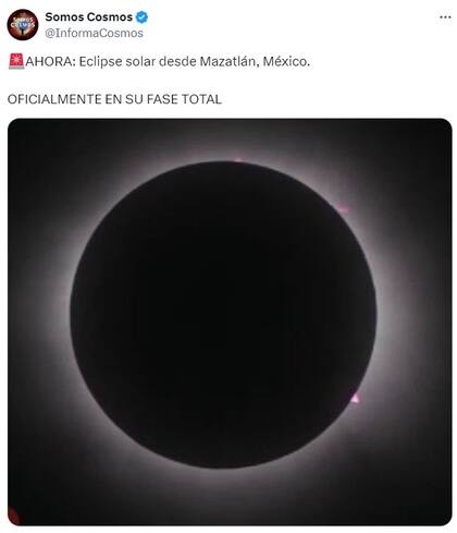 Así se ve el eclipse solar