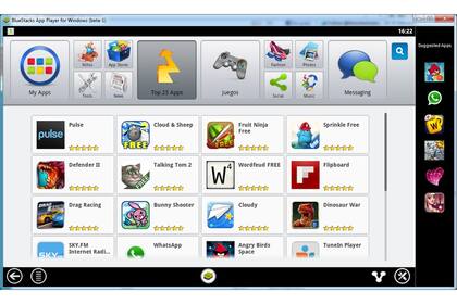 Así se ve el emulador en una PC convencional